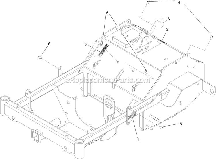Main Frame With Decals Assembly Diagram and Parts List for ARX440CKC24000 (404314159-406294344)(2019) Exmark Aerator