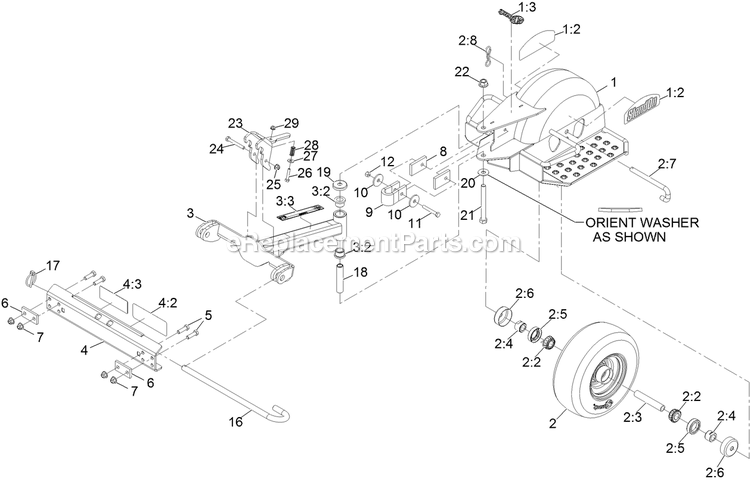 Standon Assembly Diagram and Parts List for TTX650EKCE604N (313000000-313999999)(2013) Exmark Lawn Mower
