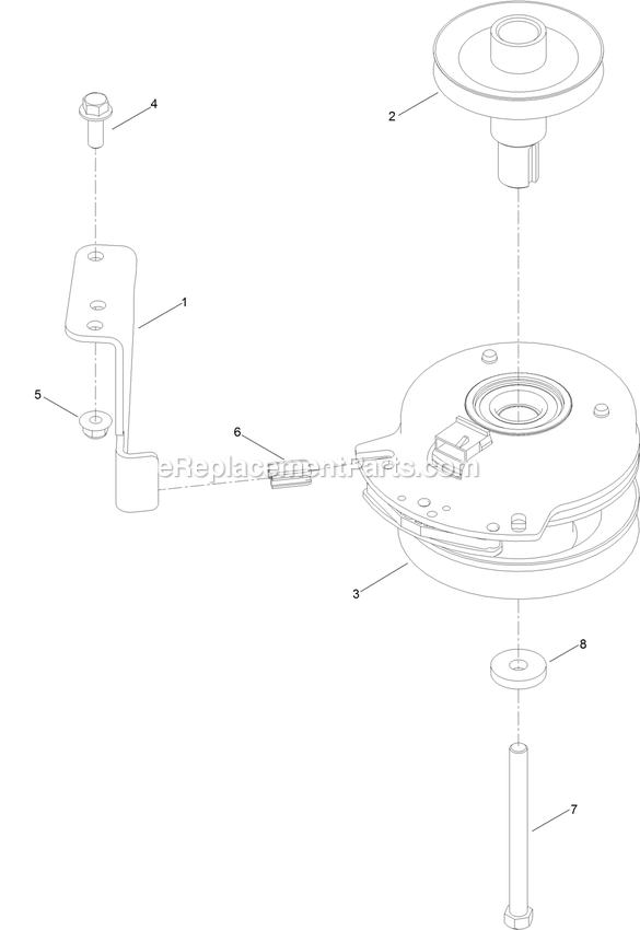 Clutch Assembly Diagram and Parts List for QZS708GEM60200 (402082300-404314158)(2018) Exmark Lawn Mower