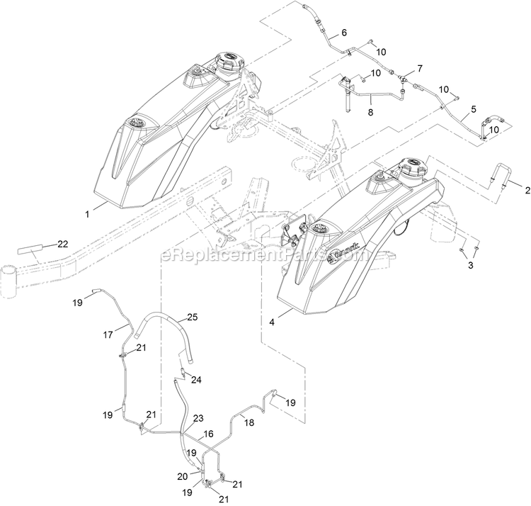 Fuel Assembly Diagram and Parts List for STS651GKA48400 (406294345-408644345)(2020) Exmark Lawn Mower