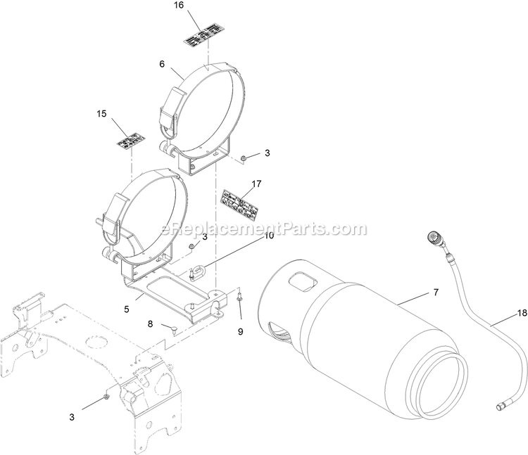 Lpg Fuel Assembly Diagram and Parts List for TTX680PKC60400 (404314159-406294344)(2019) Exmark Lawn Mower