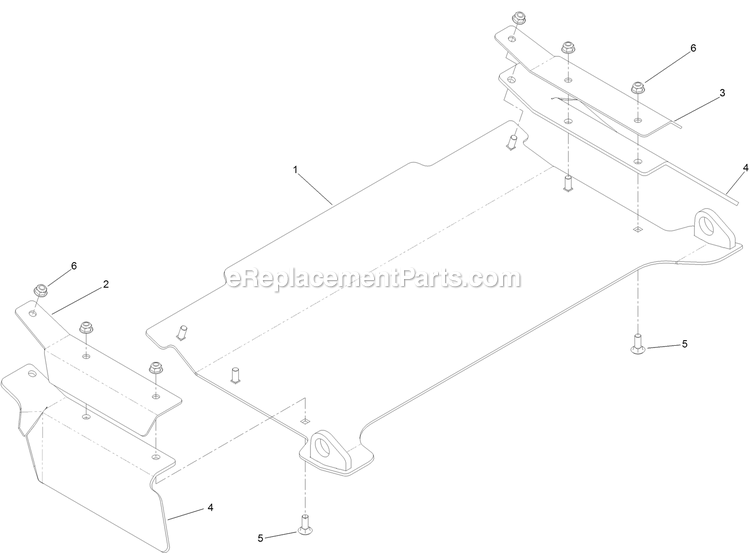 Discharge Tunnel Assembly Diagram and Parts List for LZE751GKA60RA1 (402082300-404314158)(2018) Exmark Lawn Mower