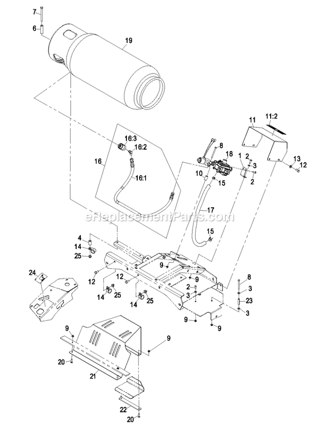 Fuel Group Diagram and Parts List for LZAS29KA724LP (850000-919999)(2010) Exmark Lawn Mower