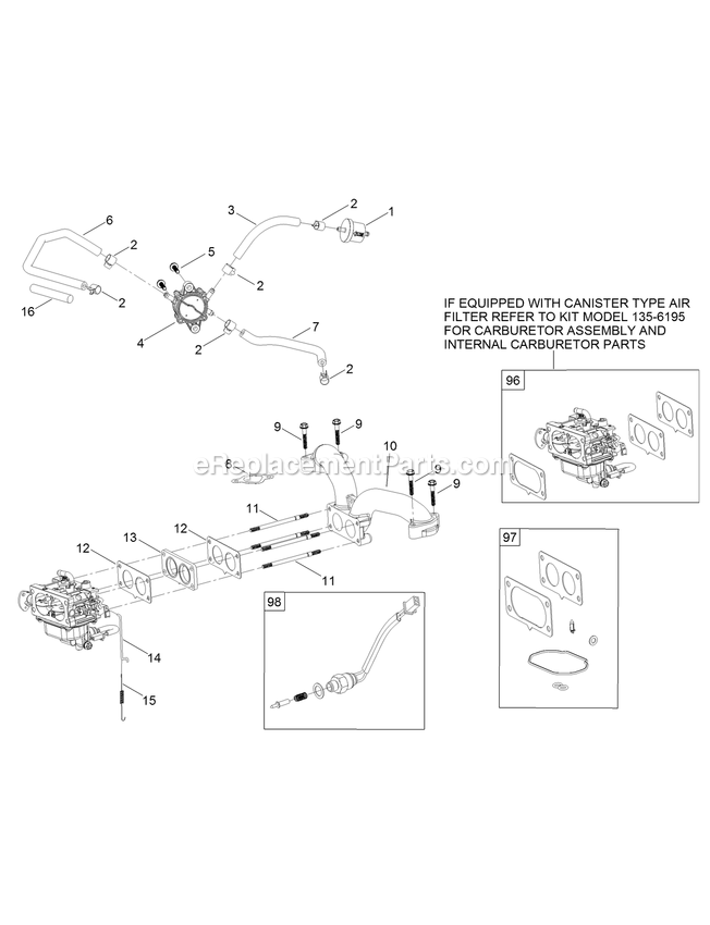 Fuel System Assembly Diagram and Parts List for QZE702GEM42200 (406294345-408644345)(2020) Exmark Lawn Mower