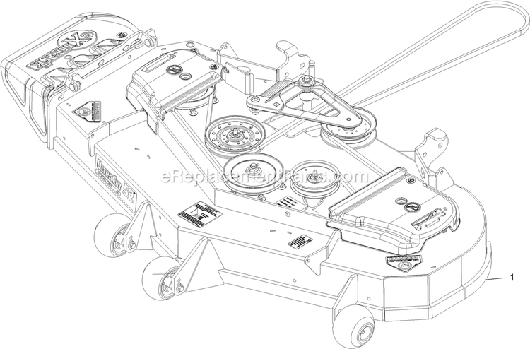 Complete Deck Asembly Diagram and Parts List for LZX24KA526 (920000-999999)(2011) Exmark Lawn Mower