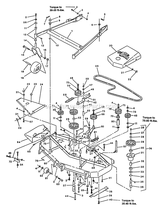 Mower Deck (2) Diagram and Parts List for TR-22KC (115000-129999)(1996) Exmark Lawn Mower