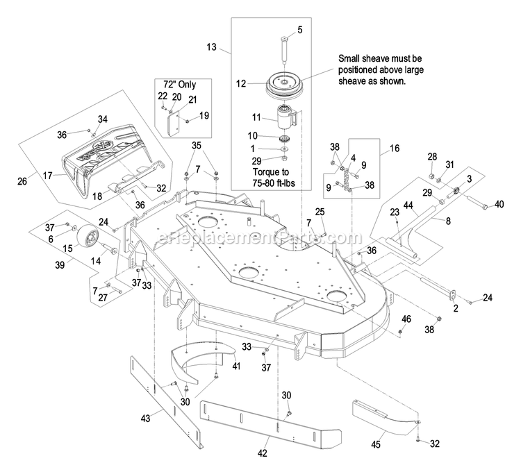 Deck Group (2) Diagram and Parts List for LXS29LKA605 (670000-719999)(2007) Exmark Lawn Mower