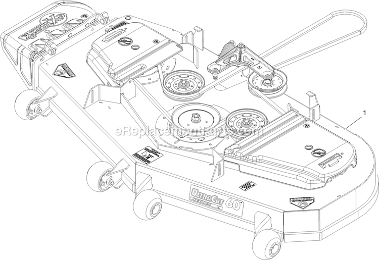 Complete Deck Assembly Diagram and Parts List for PNS740KC604SS (314000000-314999999)(2014) Exmark Lawn Mower