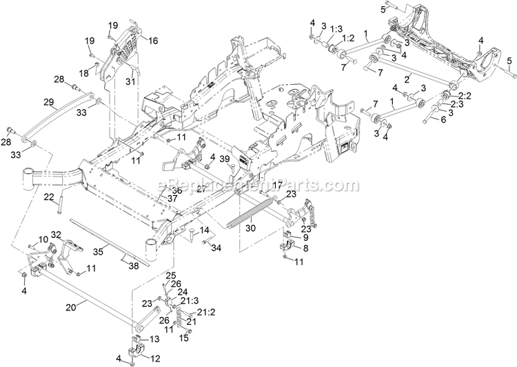 Deck Lift Assembly (1) Diagram and Parts List for LZS651KA484CA (312000000-312999999)(2012) Exmark Lawn Mower
