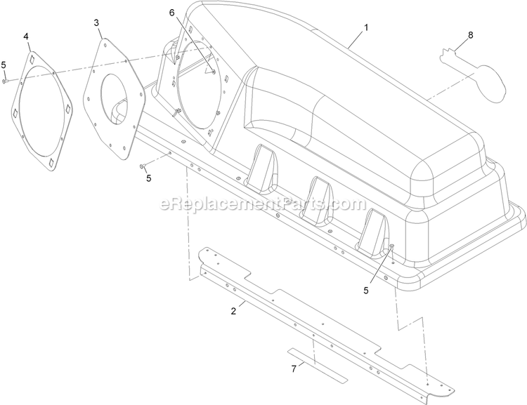 Hood Assembly Diagram and Parts List for 116-5000 (312000000-312999999)(2012) Exmark Lawn Tractor Accessories