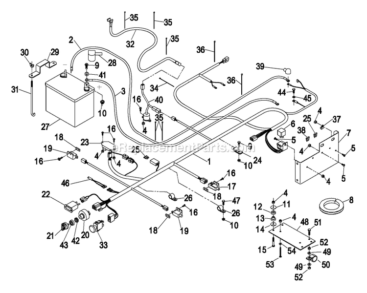 Electrical Group (4) Diagram and Parts List for LZ25KA604 (320000-369999)(2002) Exmark Lawn Mower