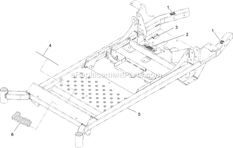 Main Frame With Decals Assembly Diagram and Parts List for PNE22KA482 (920000-999999)(2011) Exmark Lawn Mower