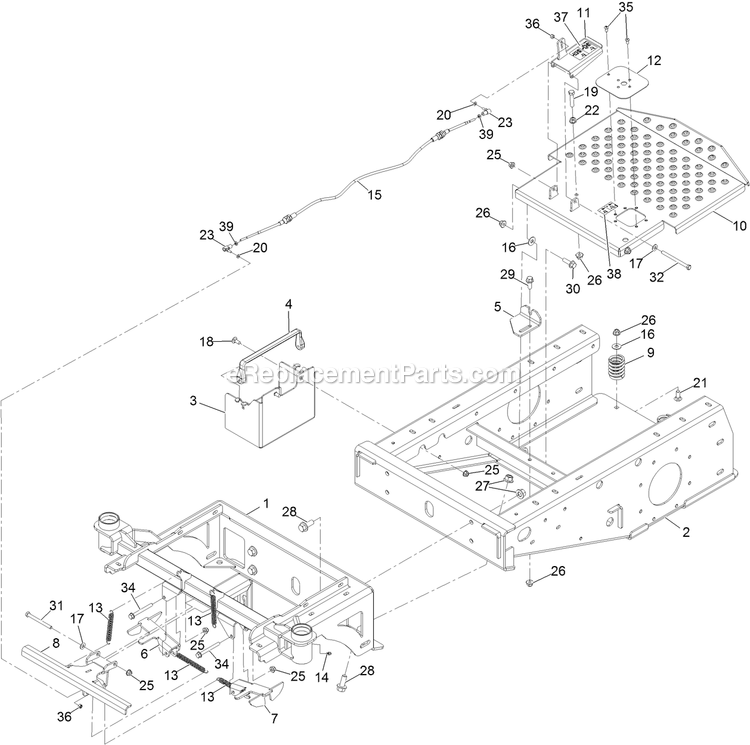 Main Frame Assembly Diagram and Parts List for 34233 406912824-999999999 Exmark Sprayer