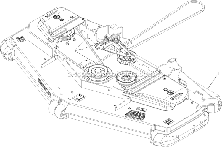 Complete Deck Assembly Diagram and Parts List for LZE751GKA72RA1 (404314159-406294344)(2019) Exmark Lawn Mower