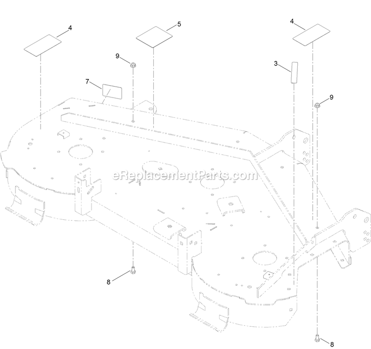 50 Inch Deck And Decal Assembly Diagram and Parts List for QZS708GEM50200 (406294345-408644345)(2020) Exmark Lawn Mower