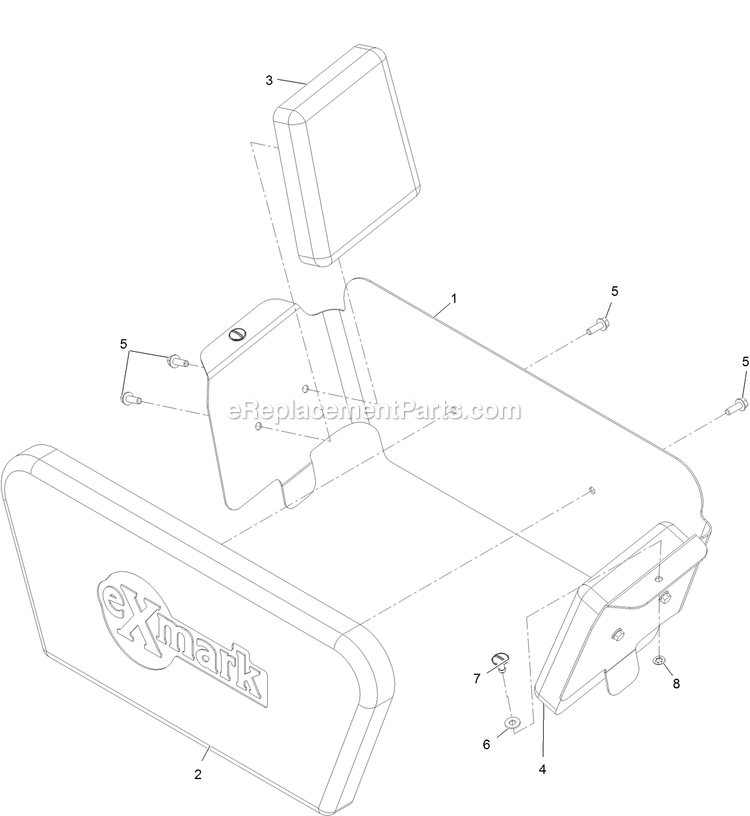 Knee Pad Assembly Diagram and Parts List for SSS270CSB00000 (402082300-404314158)(2018) Exmark Sprayer