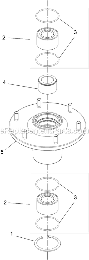 Cutter Housing Assembly Diagram and Parts List for LZX940KC726 (312000000-312999999)(2012) Exmark Lawn Mower