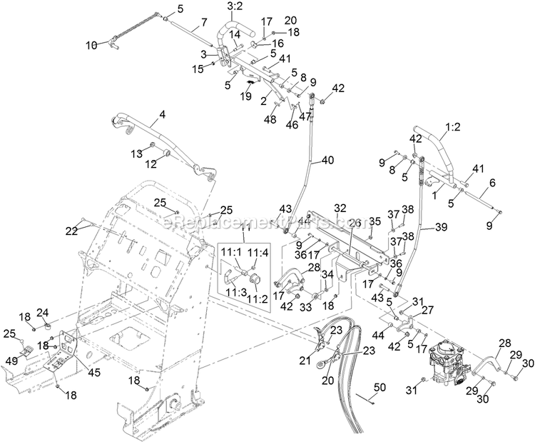 Control Assembly Diagram and Parts List for VTS740EKC604 (313000000-313999999)(2013) Exmark Lawn Mower