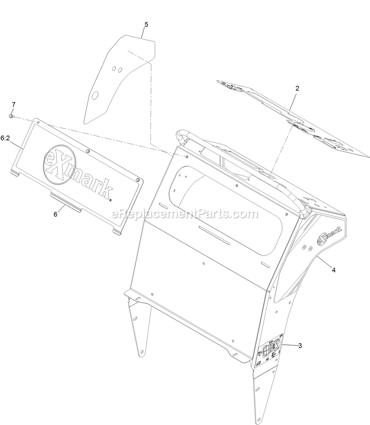 Control Tower With Decals Diagram and Parts List for SSS270CSB00000 (316000000-399999999)(2016) Exmark Sprayer