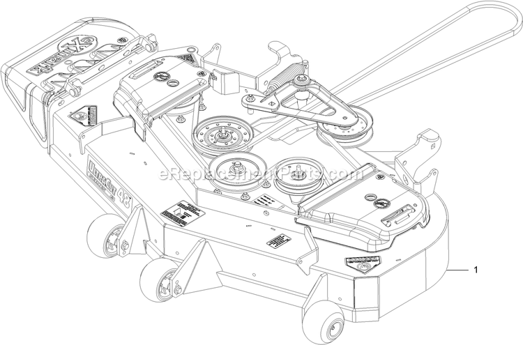 Complete Deck Assembly Diagram and Parts List for LZX680KC486 (312000000-312999999)(2012) Exmark Lawn Mower