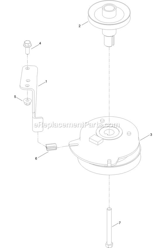 Clutch Assembly Diagram and Parts List for QZE725GKC50200 (408644346-411294211)(2021) Exmark Lawn Mower
