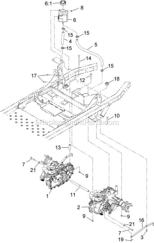 Hydraulic Assembly Diagram and Parts List for PNE22KA482 (920000-999999)(2011) Exmark Lawn Mower