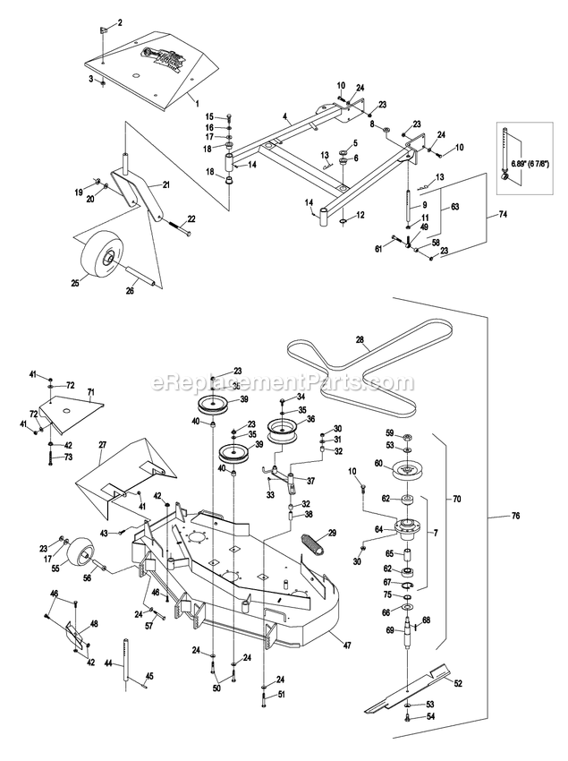 Mower Deck (2) Diagram and Parts List for TT5217KAE (260000-319999)(2001) Exmark Lawn Mower