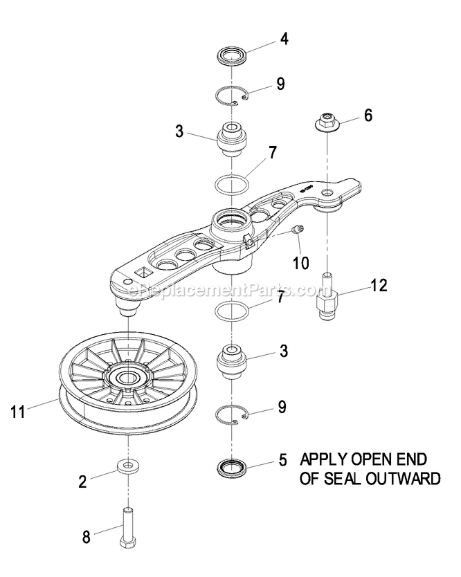 Pump Idler Assembly Diagram and Parts List for LZAS22KA484CA (850000-919999)(2010) Exmark Lawn Mower