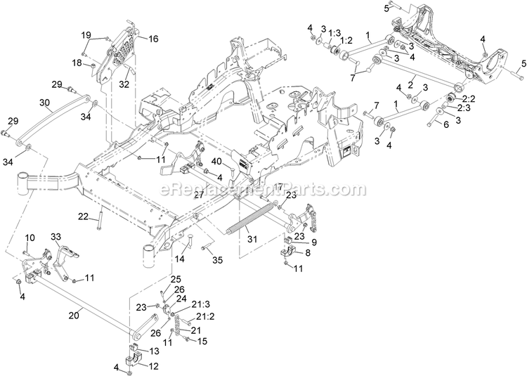 Deck Lift Assembly Diagram and Parts List for LZS23KC524 (920000-999999)(2011) Exmark Lawn Mower