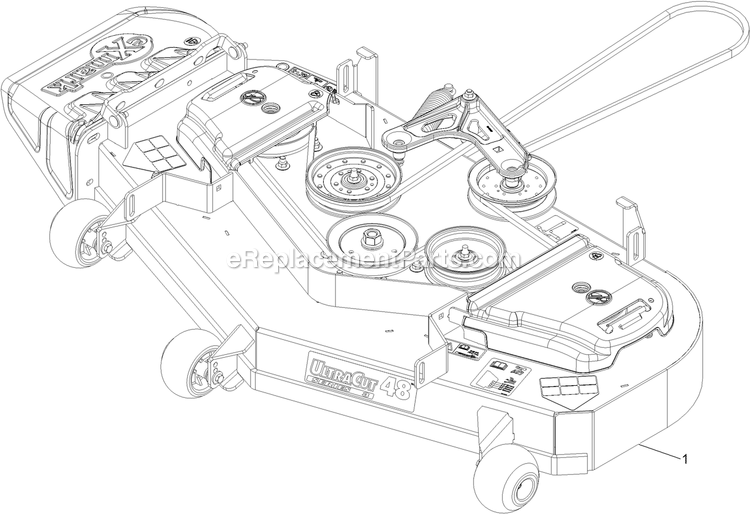 Complete Deck Assembly Diagram and Parts List for PNS710GKC483A4 (315000000-315999999)(2015) Exmark Lawn Mower
