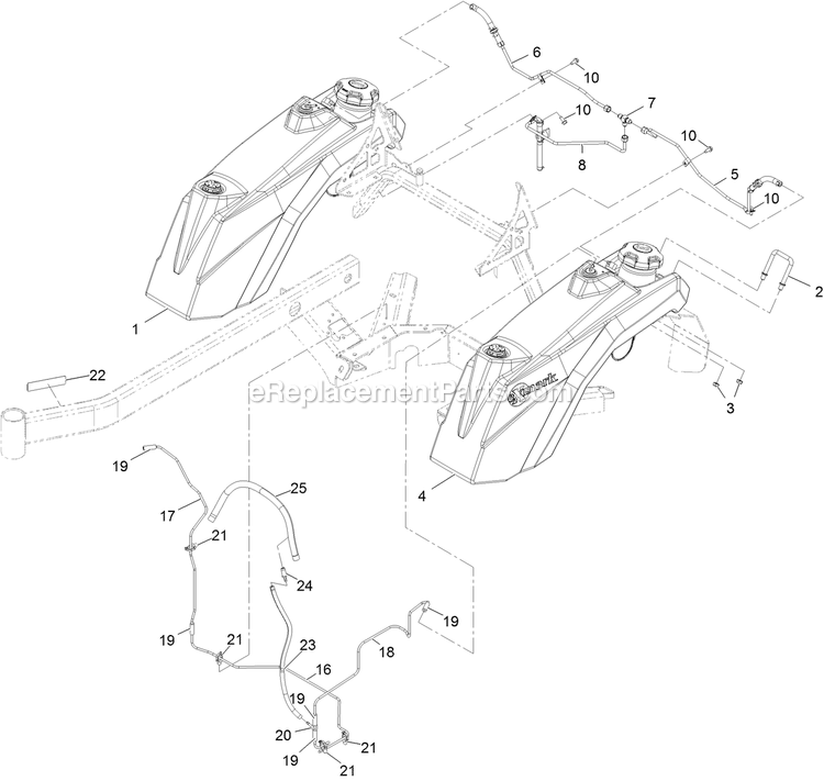 Fuel Assembly Diagram and Parts List for STS651GKA48400 (404314159-406294344)(2019) Exmark Lawn Mower