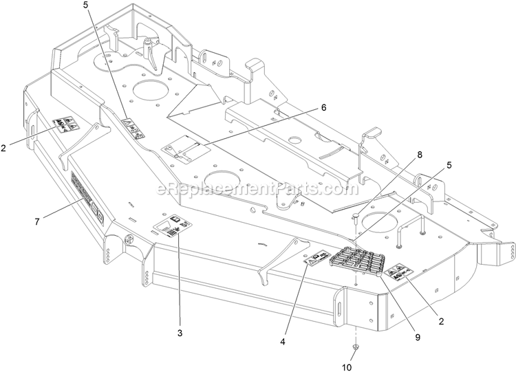 Deck With Decals Assembly (1) Diagram and Parts List for LZS902DKU60R00 (400000000-402082299)(2017) Exmark Lawn Mower