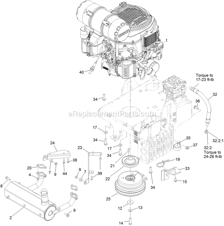 Engine Assembly Diagram and Parts List for VTX730EKC52400 (316000000-399999999)(2016) Exmark Lawn Mower