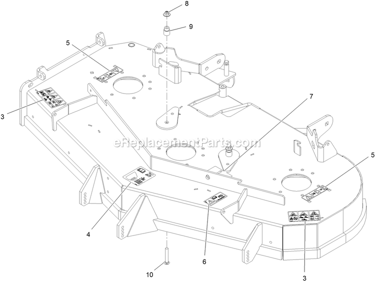 Deck With Decals Assembly Diagram and Parts List for LZE651GKA484A2 (316000000-399999999)(2016) Exmark Lawn Mower