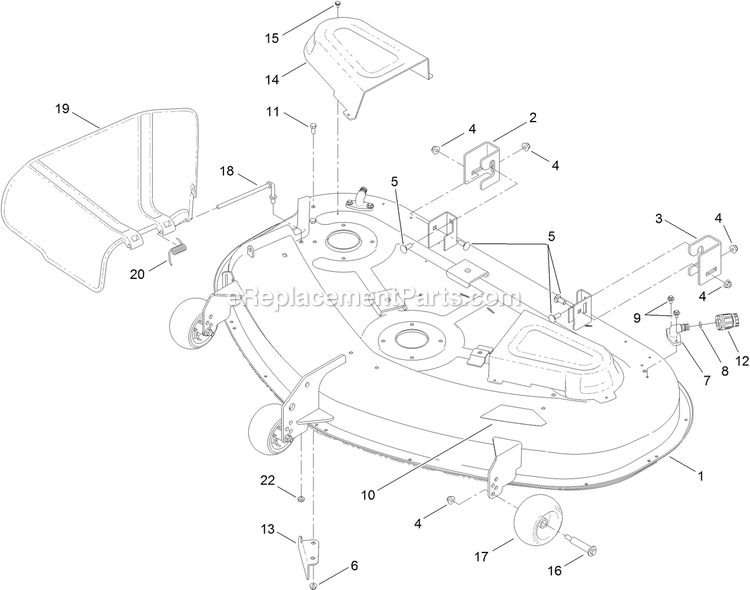 50 Inch Deck Assembly Diagram and Parts List for QTE691KA501 (312000000-312999999)(2012) Exmark Lawn Mower