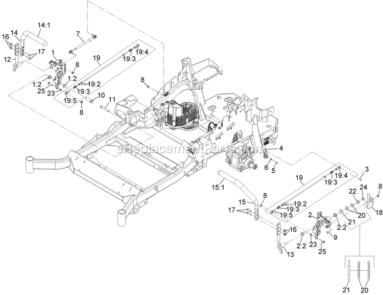Motion Control Assembly Diagram and Parts List for LZE691KA524SS (314000000-314999999)(2014) Exmark Lawn Mower