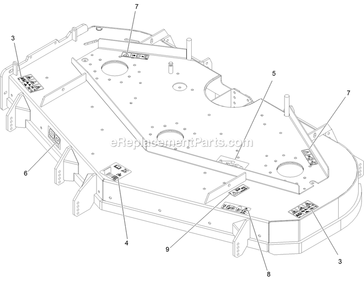 Deck With Decals Assembly (1) Diagram and Parts List for LZS902DKU605A1 (316000000-399999999)(2016) Exmark Lawn Mower