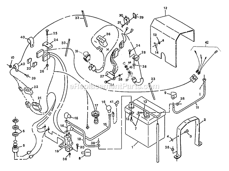 Electrical Group Diagram and Parts List for TT23KA (260000-319999)(2001) Exmark Lawn Mower