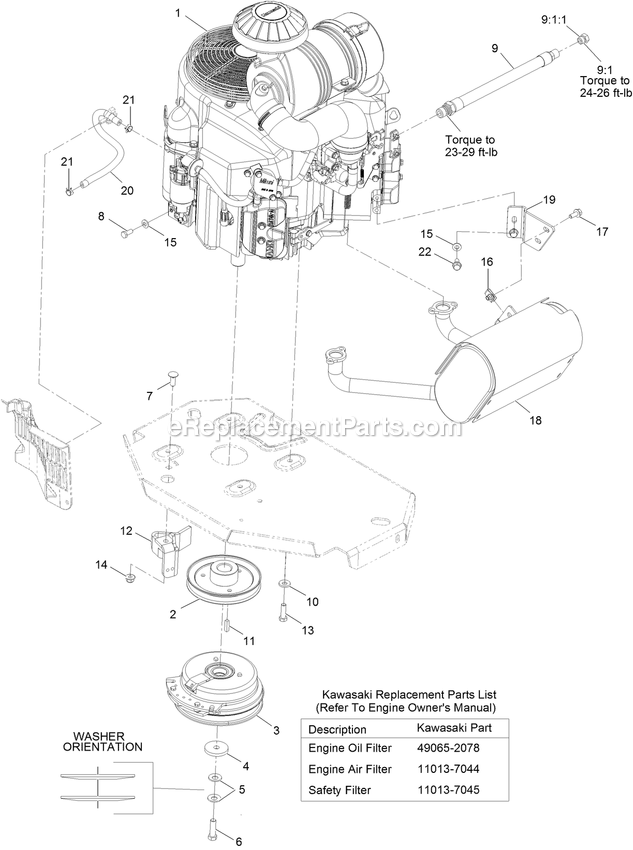 Engine Assembly Diagram and Parts List for LZS801GKA604A1 (315000000-315999999)(2015) Exmark Lawn Mower