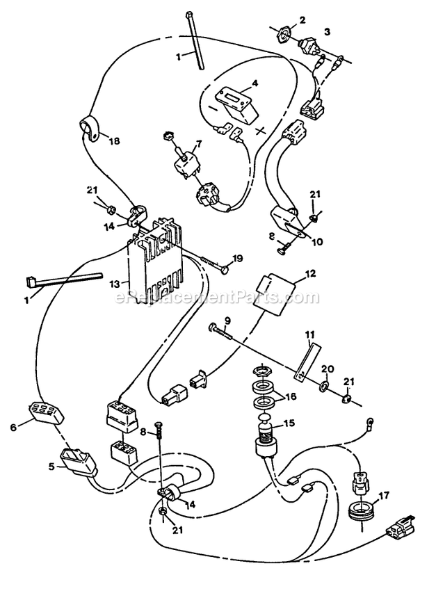 14 Hp Electrical Group Diagram and Parts List for TTH-18KO (84000-89999)(1993) Exmark Lawn Mower