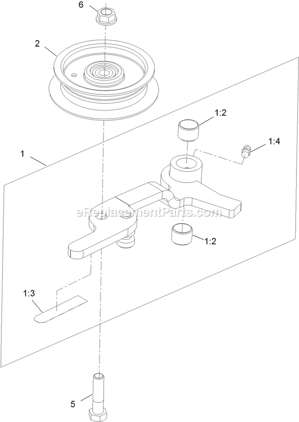 Idler Assembly Diagram and Parts List for LZUV2B (920000-999999)(2011) Exmark Lawn Tractor Accessories
