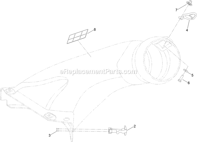 42 Inch Chute Assembly Diagram and Parts List for 126-7509 (316000000-399999999)(2016) Exmark Lawn Tractor Accessories