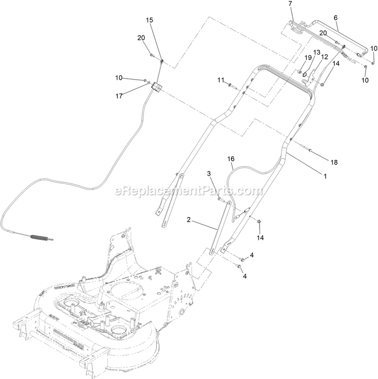 Handle Assembly Diagram and Parts List for ECS180CKA30000 (408644346-999999999)(2021) Exmark Lawn Mower