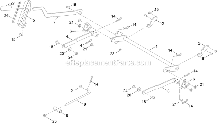 Deck Lift Assembly Diagram and Parts List for QZE725GKC42200 (411294212-999999999)(2022) Exmark Lawn Mower