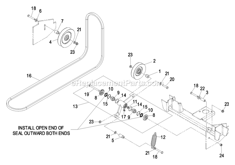 Engine Deck Group Diagram and Parts List for LXS25KD605 (600000-669999)(2006) Exmark Lawn Mower