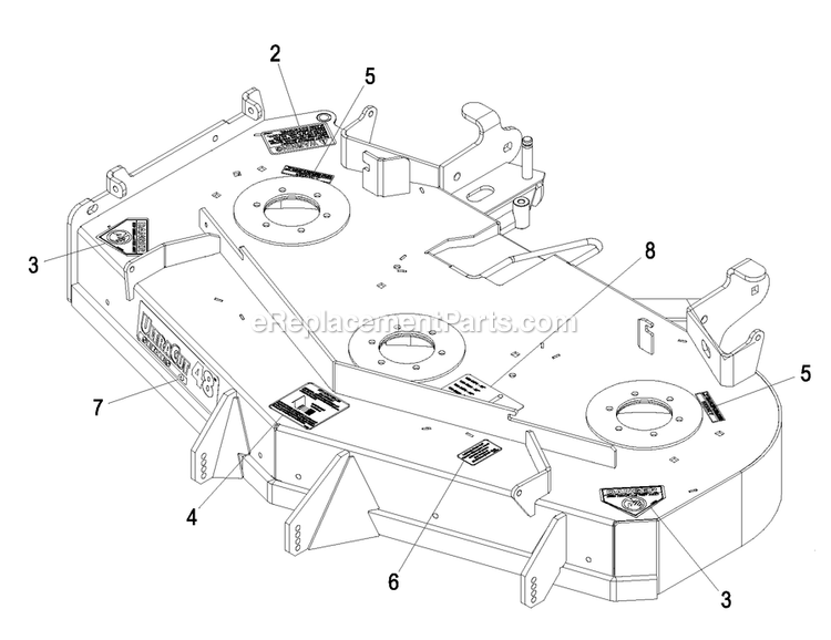 Deck With Decals Assembly (1) Diagram and Parts List for LZAS22KA484CA (850000-919999)(2010) Exmark Lawn Mower