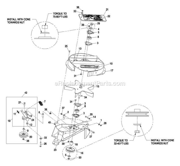 Blower Assembly (1) Diagram and Parts List for FRCK604 (600000-669999)(2006) Exmark Lawn Tractor Accessories