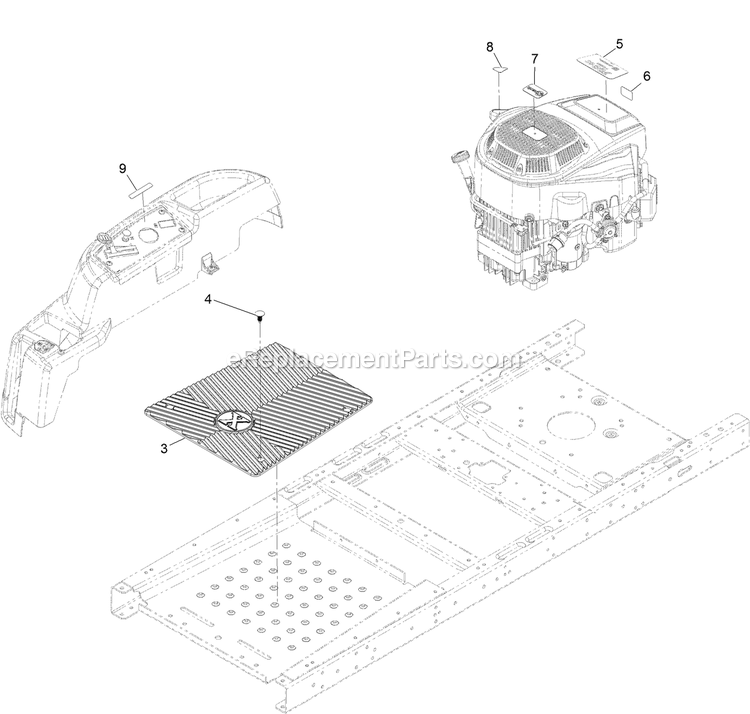 Engine Decal Assembly Diagram and Parts List for QTS708GEM60200 (400000000-402082299)(2017) Exmark Lawn Mower