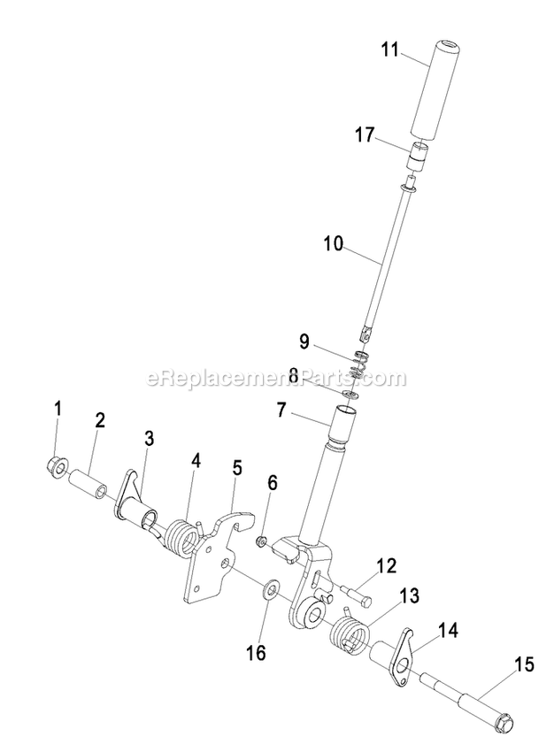 Brake Handle Assembly Diagram and Parts List for LZZ29KCE606 (850000-919999)(2010) Exmark Lawn Mower