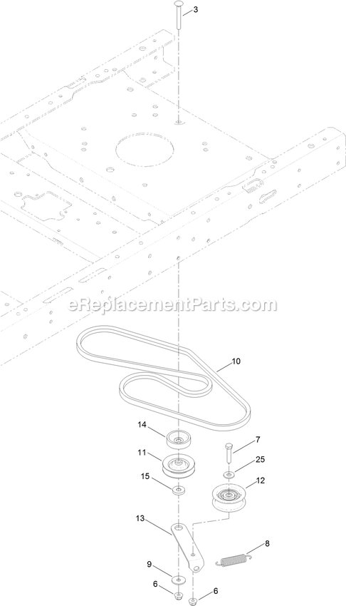 Belt And Idler Assembly Diagram and Parts List for QTS452CEM34200 (315000000-315999999)(2015) Exmark Lawn Mower
